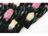 Plus Size Women's Round Neck Colorful Embroidered Knit Sweater - 2025 Winter Style Pullover