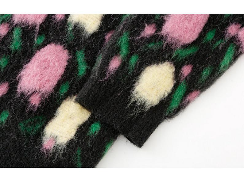 Plus Size Women's Round Neck Colorful Embroidered Knit Sweater - 2025 Winter Style Pullover