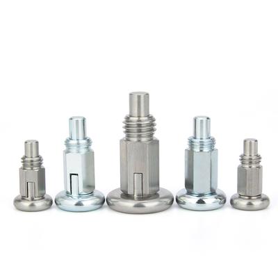 Zinc-Plated All Steel Self-locking/Return Type Index Bolt Spring Plungers Indexing Locating Pins Without Nut