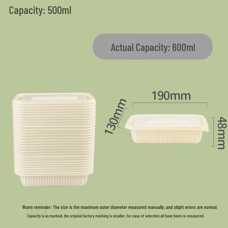 Biodegradable Rectangular Takeout Containers with Lids