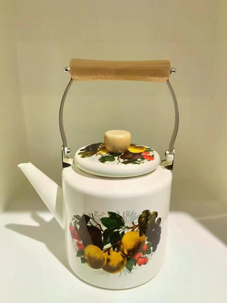 Ethnic Style Thickened Enamel Milk Tea Kettle for Induction Cooktops