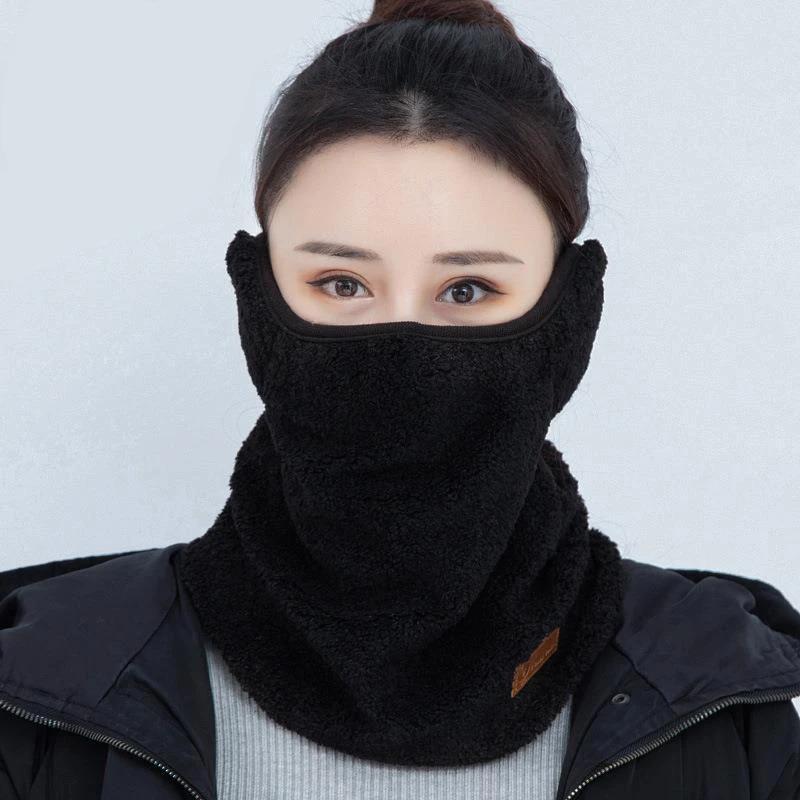 Winter Beanie Hat for Women Coral Fleece Cap Camping Outdoor Sports Thick Neck Scarf Ear Caps Balaclava Mask Bonnet Hats Masks
