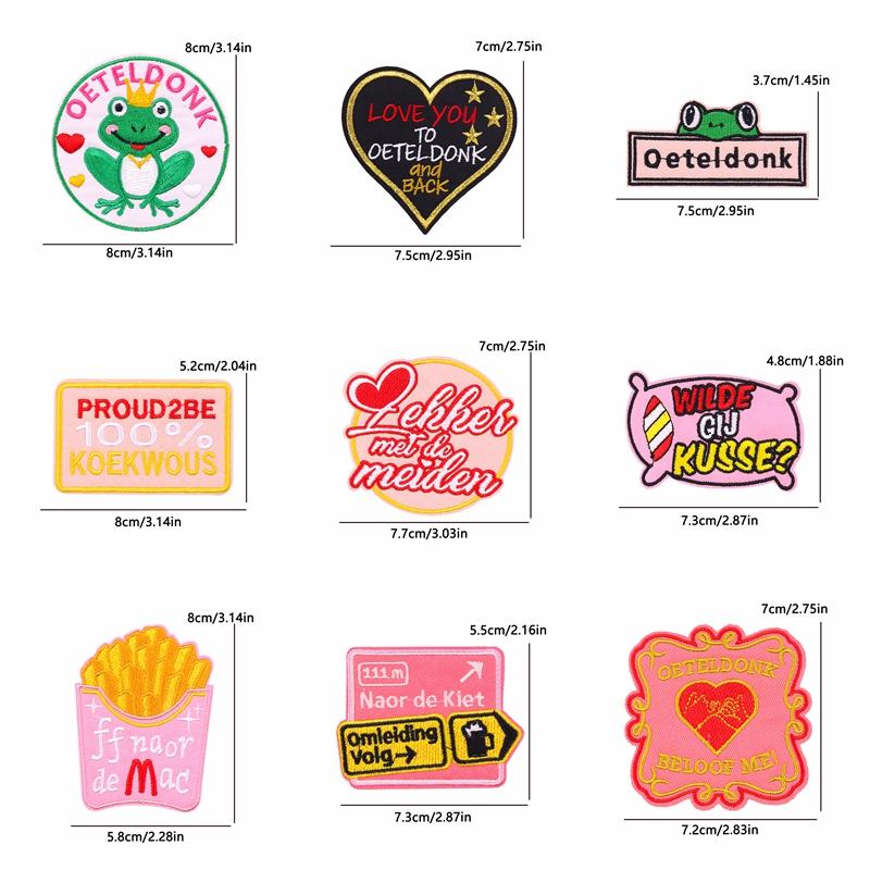 10pcs Wholesale Netherland Carnival Oeteldonk Emblem Patch Embroidered Patches For Clothes Iron On Patches For Clothing Sew 