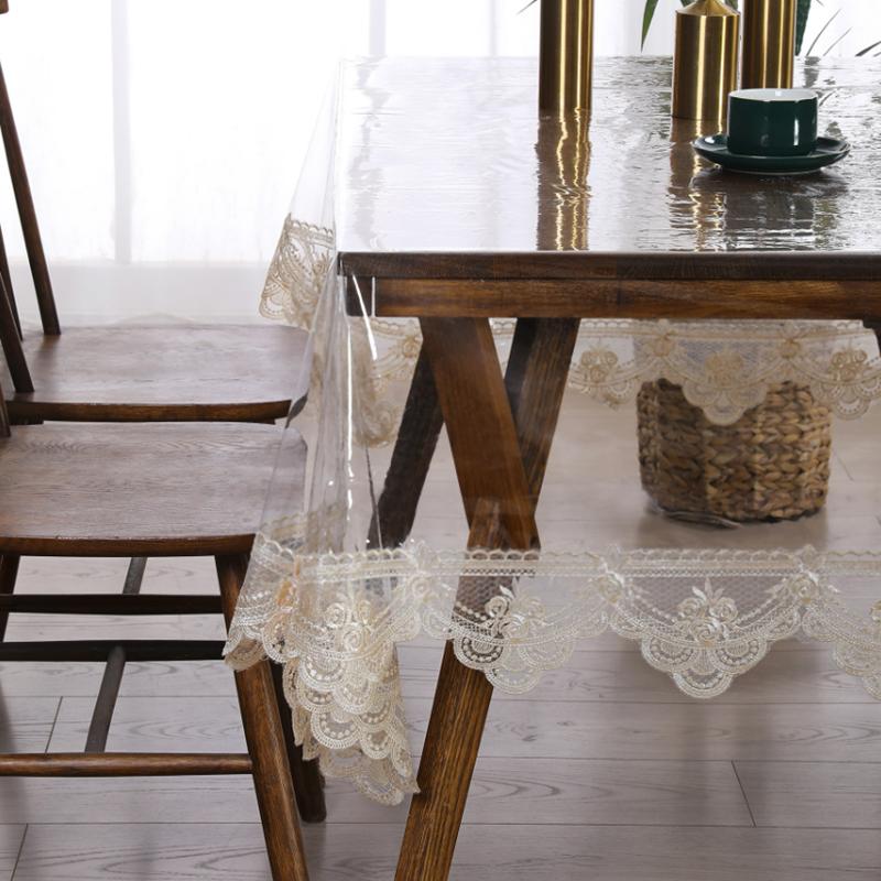 Tischmatte Rechteckig PVC Tischdecke Teppich Wasserdicht Kratzfest Transparent Tischschutz Für Zuhause Küche Esszimmer