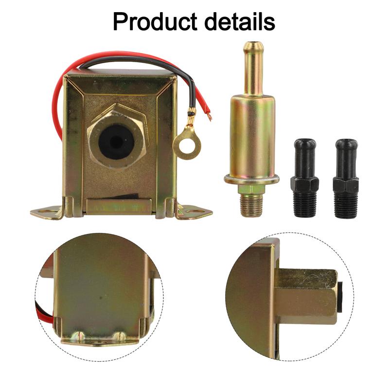 12V Inline Fuel Pump Electric 2 54PSI Low Pressure for Diesel and Gas Vehicles with Copper Core and Iron Shell Components