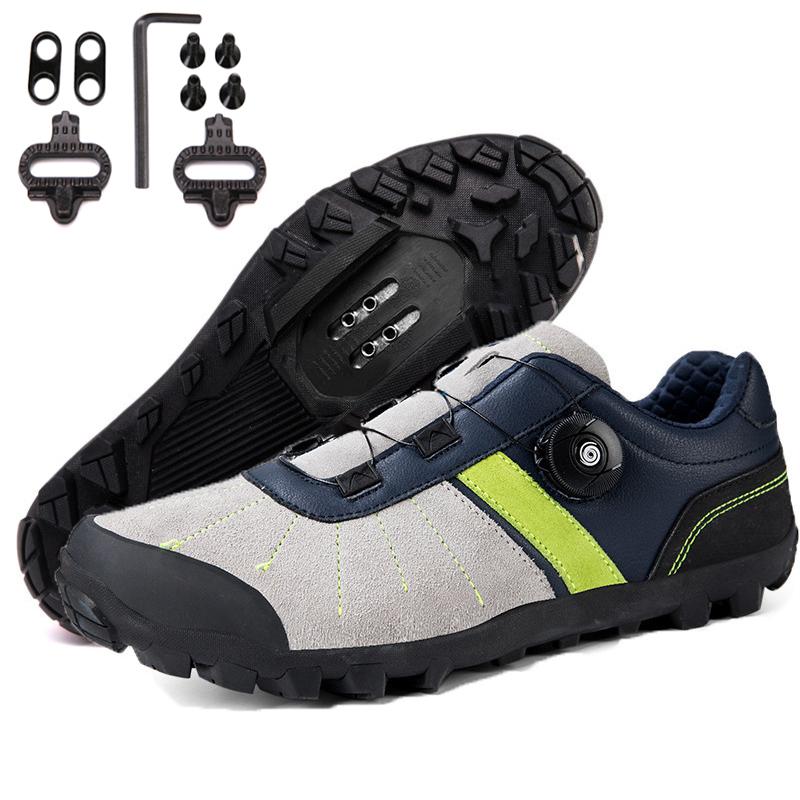 Scarpe da ciclismo da montagna di alta qualità in vera pelle Scarpe da ciclismo da velocità Scarpe da ginnastica da corsa all'aperto 39-46 Scarpe da ciclismo MTB