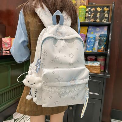 Schoolbag Japanese Ins New High-value, Fresh and Sweet Casual Moon Backpack, Casual and Lightweight Backpack for Junior High School Students