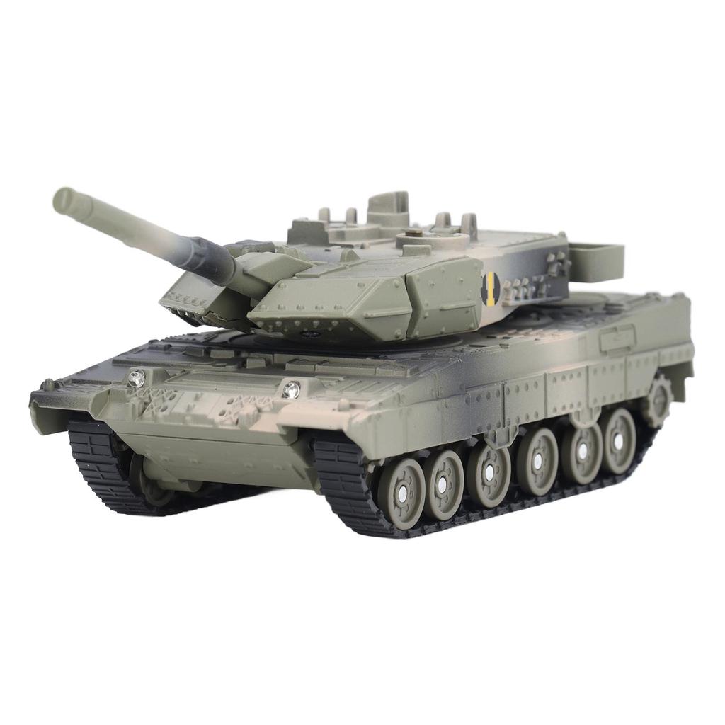 Tank Model Toy with Sound Light Effect Alloy Decoration 360 Degree Rotation Tank Action Model J48 3