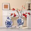 High-Grade Embossed Ceramic Vase for Living Room Decor - Chinese Style Dry Flower Ornament