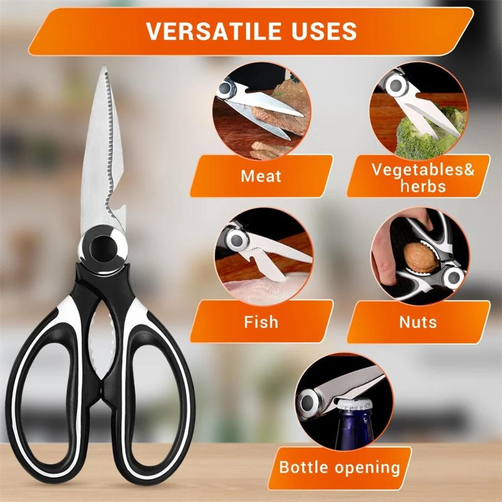Kitchen Scissors Heavy Duty Premium Sharp Kitchen Shears  with Strong Stainless Steel Blades Multi Purpose Cooking Scissors