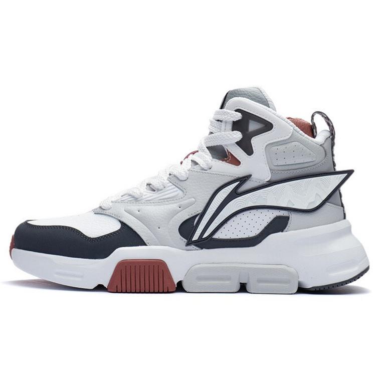 

new LiNing Cushioned Slip Resistant Abrasion Resistant High Top Sports Casual Shoes Microcrystalline Gray 43