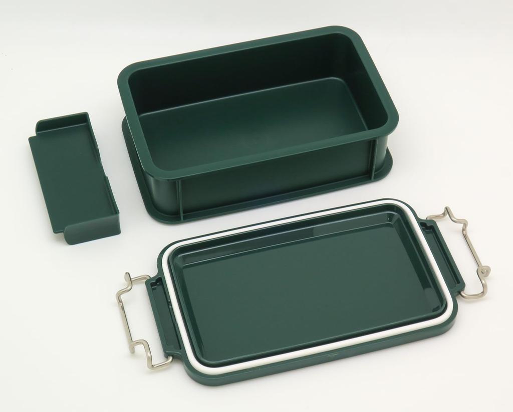 OSK CONTAINER Bento with Made In Dishwasher and Microwave Stain Locking and Suitable for Small and Students Box, 900ml, Green, Dividers, Japan, Safe,