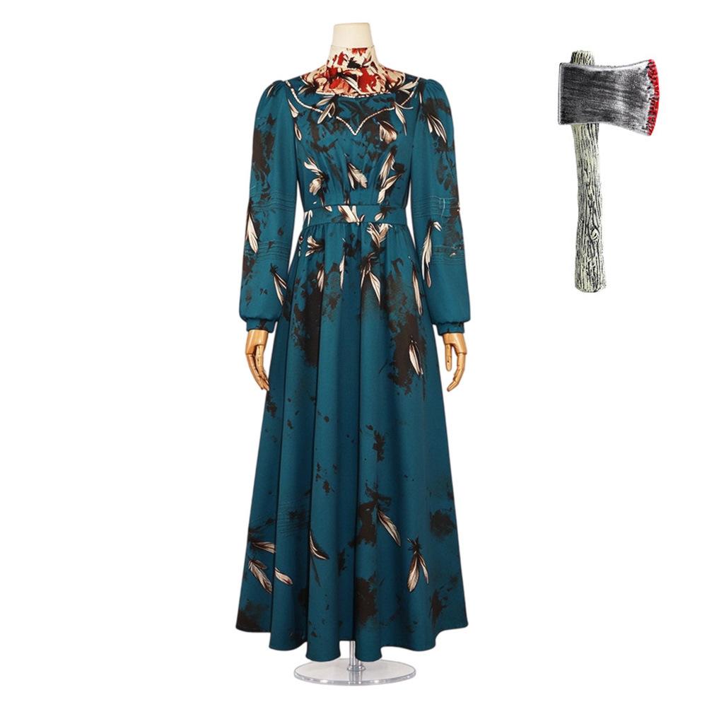 Lizzie Borden Cosplay Kostým Šaty se skvrnou od krve Halloweenské Roleplay Šaty