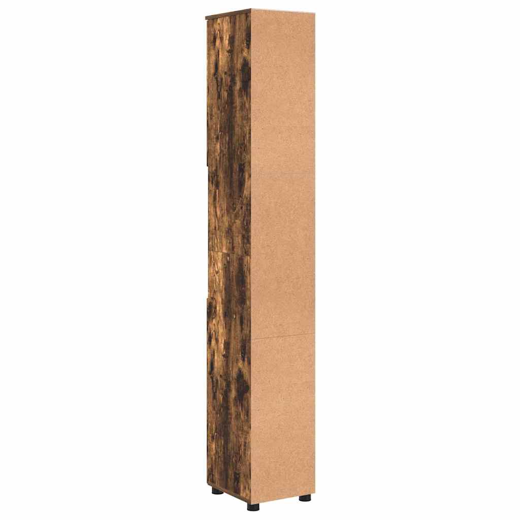 Bathroom Cabinet with Door Smoked Oak 30 X 35 X 192 Cm