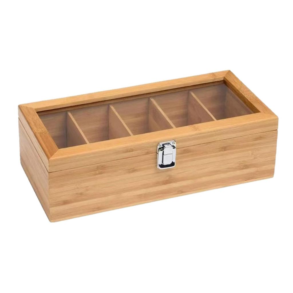 Tea Bag Organizer Wood Box Storage Chest Portable,Storage for Kitchen Cabinet Countertop