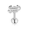 ASTM F136 G23 Titanium Snake Bee Drop Threadless Piercing Moon Cross Push In Labret Stud Flower Leaf Pin Daith Conch Earring 16G