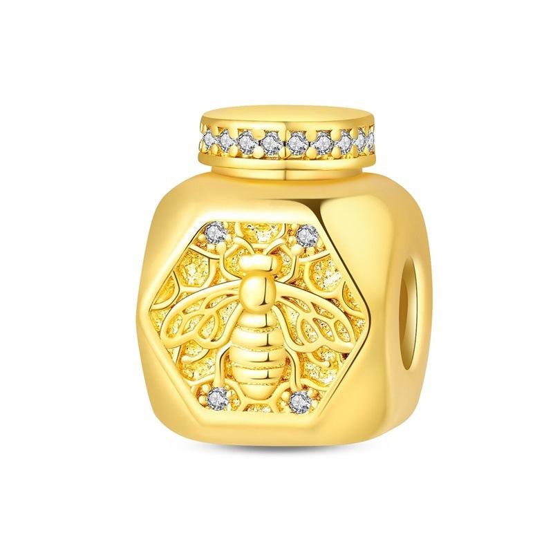 Charming Bee Hive Honey Pot Bead Charm for DIY Bracelet and Necklace Making