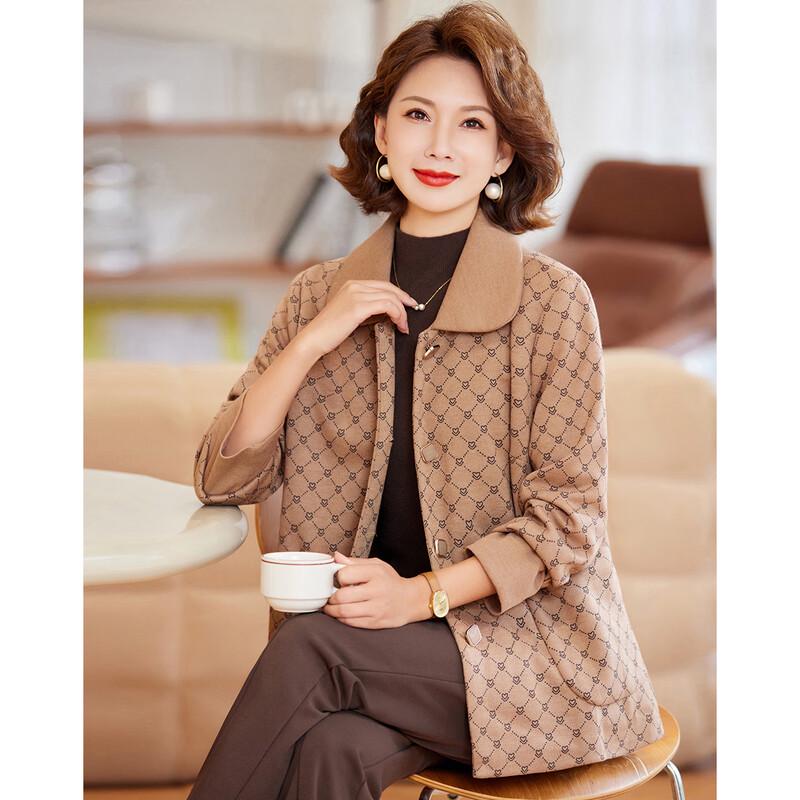 Past Women's Plaid Lapel Spring/Autumn Coat