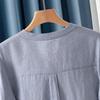 Camisa de Lino para Mujer de Corte Holgado con Cuello en V