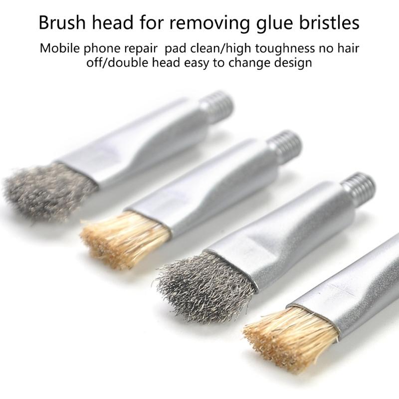 4Pcs Wire Bristles Brushes Replacement Heads for Motherboard IC Glues Removal and Mobile Phone Repair Chip Protective