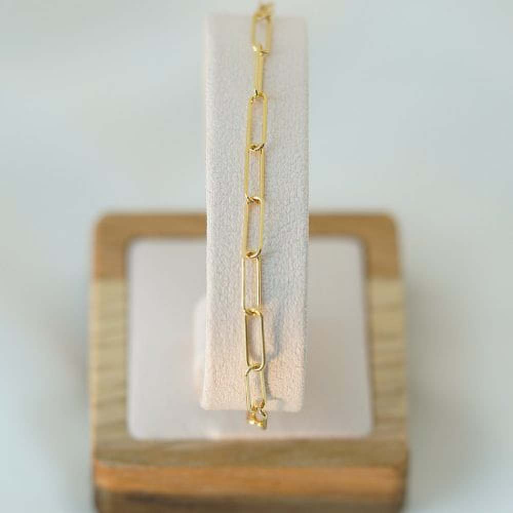 925 Silver Bold Square Clip Chain Bracelet