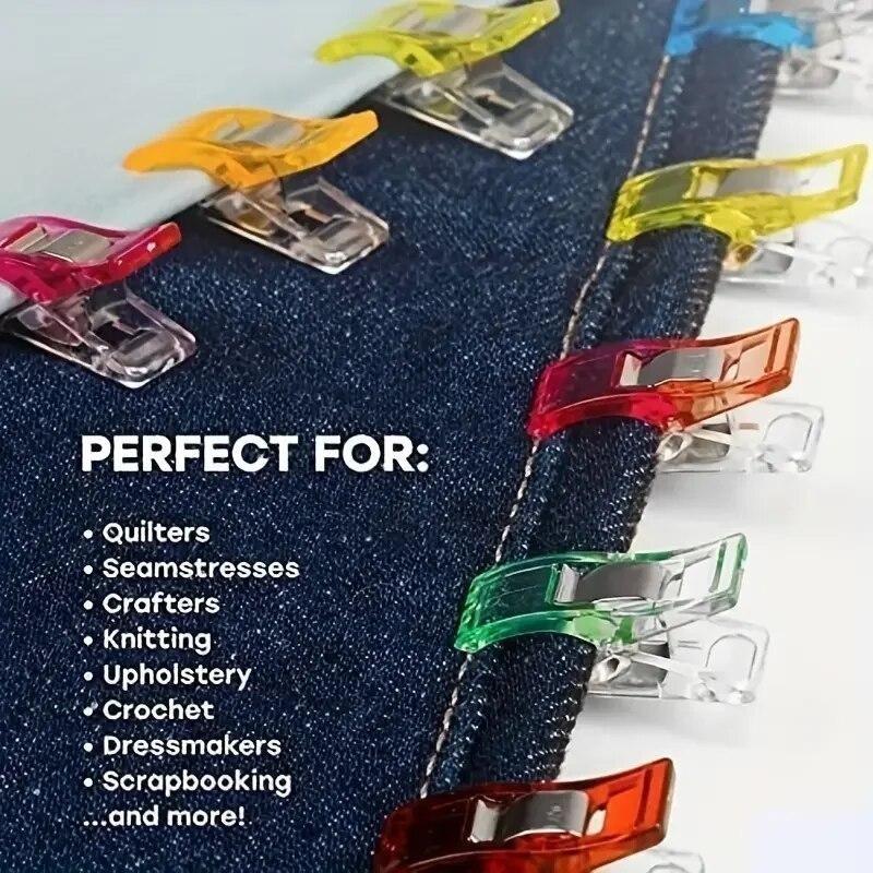 Mini Clip per Orlo in Plastica Strumento di Posizionamento e Fissaggio per Cucito Clip Multifunzione per Artigianato Fai da Te per Cancelleria da Ufficio Rilegatura di Documenti Accessori per Cucito