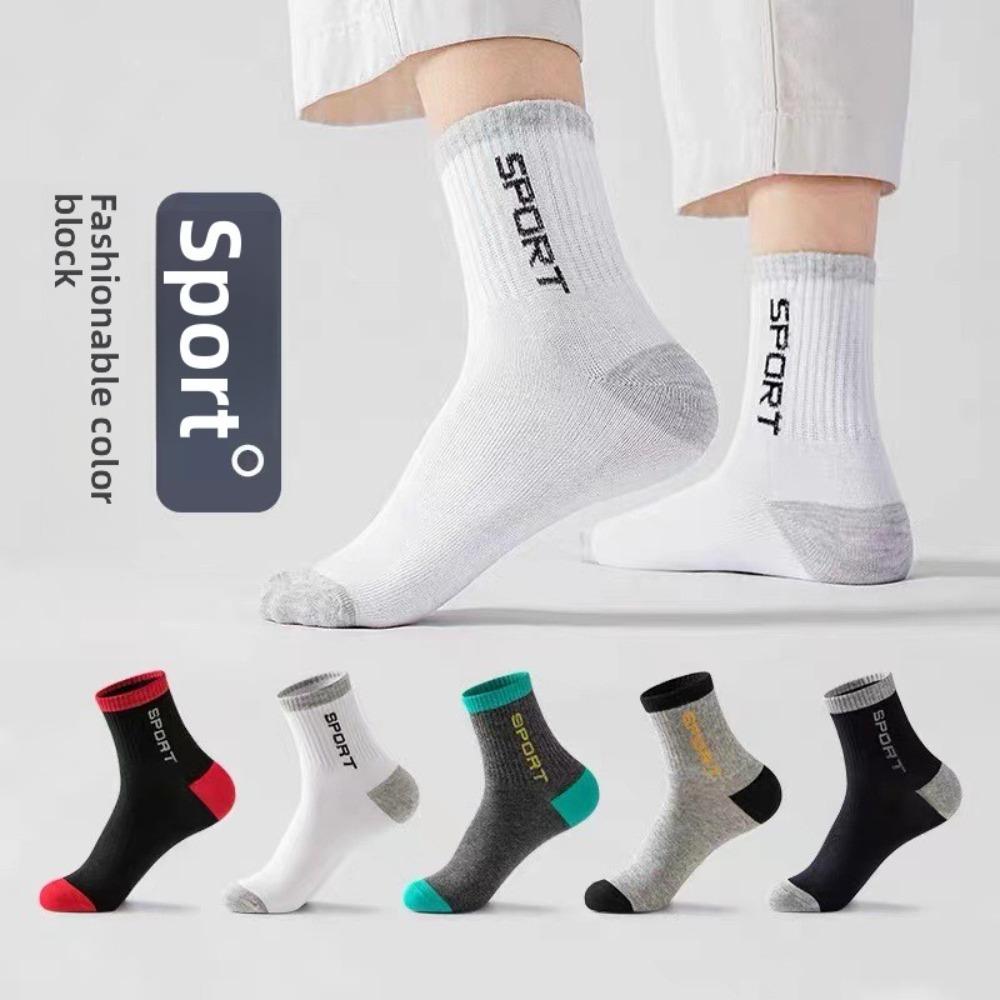 10-1 Paia Calzini da Uomo a Mezza Gamba per Primavera Estate Autunno Inverno, Traspiranti Assorbenti del Sudore per Sport all'Aperto Casual Passeggiate