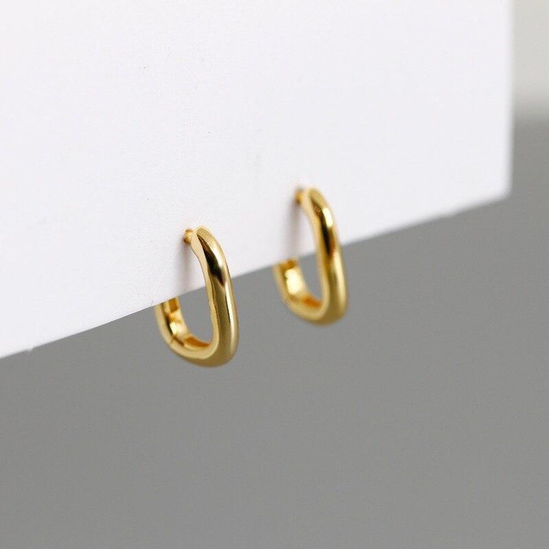 1 Pair Circle Ear Hoop Earrings U-shaped Women's Dangle Hoop Earring Gift