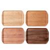 Melamine Wood Grain Tray Rectangular Lightweight Multipurpose Decorative Serving Platter Dinner Tray for Coffee