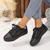 Women's Wide Width Casual Slip-On Flats - Breathable Mesh Platform Shoes with Hollow Out Design, Chunky Sole Comfort Walking Shoes for Women
