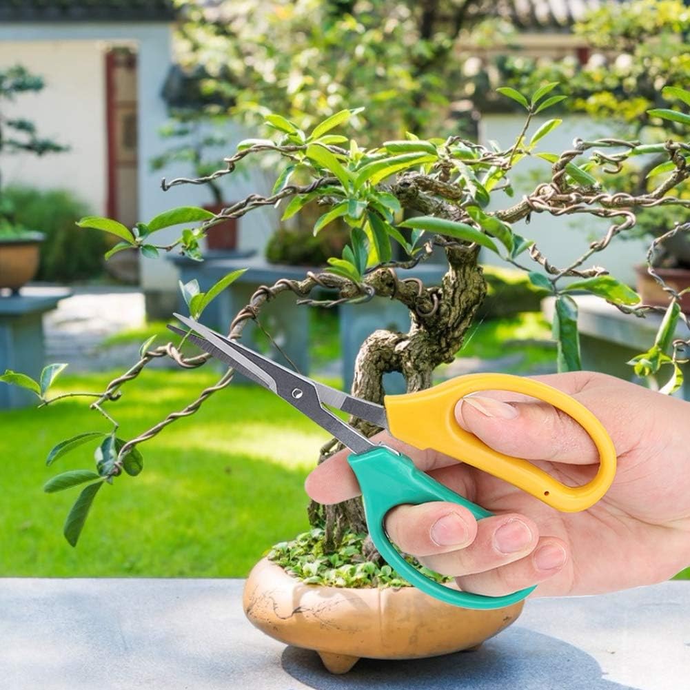 Stainless Steel Scissor, Curved Blade Grape Pruning Shears Fruit Branch Picking Scissors Bonsai Shears for Bonsai,Fruit Trees, Gardens,etc