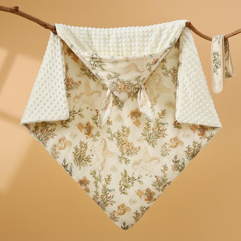 Premium Pure Cotton Newborn Swaddle: Thick Autumn/Winter Style with Plush Velvet for First Delivery Room Use