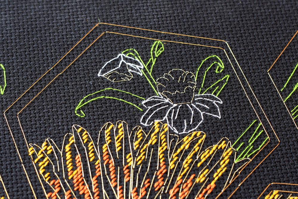 Cross Stitch Kit Abris Art Plants On a Black Background