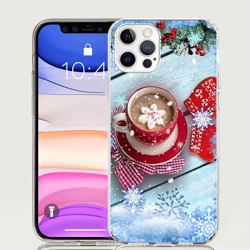 Winter Coffee Christmas Phone Case For iPhone 17 Air 16 15 Plus 11 14 Pro Max 13 Mini 12 7 8 + SE Pattern Art Customized Cover 1