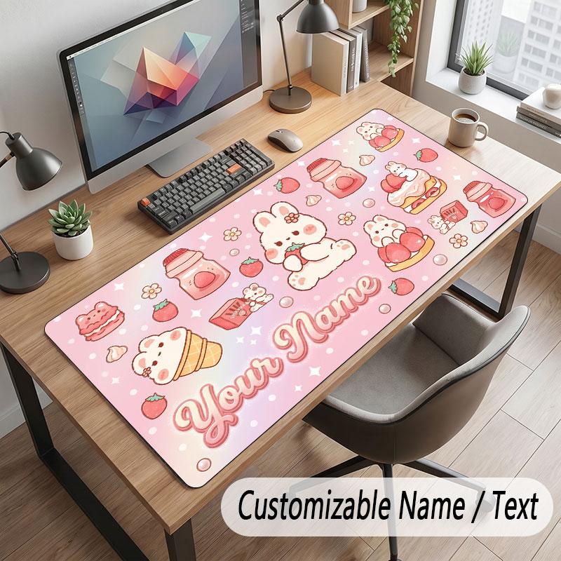 Celebration Theme Customized Mouse Pad Personalized Print Name Text Desk Mat For Home Office Table Decor