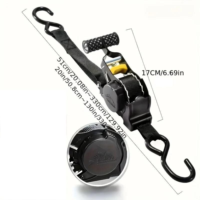 2 Stück Automatische Einziehbare Ratsche Zurrgurte 1500lbs 3,3m Heavy Duty Gepolsterter Griff Sichere Ladung Motorrad Gepäck