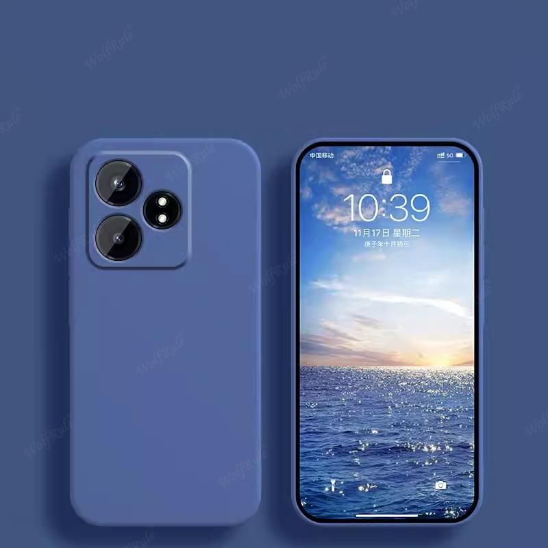 For Realme GT 6T Case Cover OPPO Realme GT 6T Capas New Original Liquid Silicone Shockproof Bumper TPU Soft Fundas Realme GT 6T
