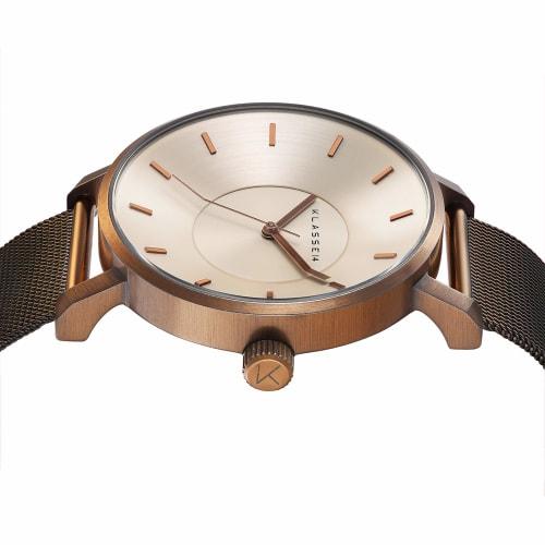 Class Fourteen VOLARE VINTAGE GOLD Mesh Men's Watch VO18VG002M, Officially Imported, Brown