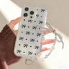 Bracelet Chain Phone Case For iPhone 17 16 15 13 14 for 17Air 17 12 14 16 Pro 17 14 16 Pro Max Sparking Diamond Cute Pattern Hard Cover With Lanyard