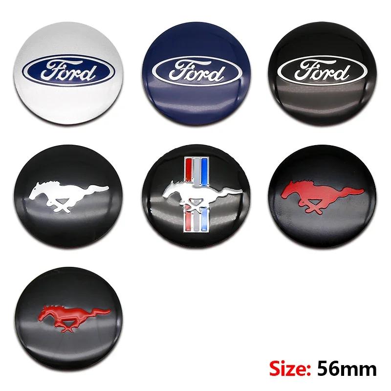 Car Sticker Ford New 2025 Hot 4Pcs 56mm Car Wheel Center Hub Cap Badge Logo Sticker For Ford Mondeo Focus Fusion Escape Kuga MK2