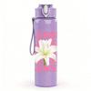1PC Repeated Blessed Pink Letter Art 750ml Color Plastic Sports Water Bottle Leakproof Flip Straw Lid Suitable for Sports Office Home Use