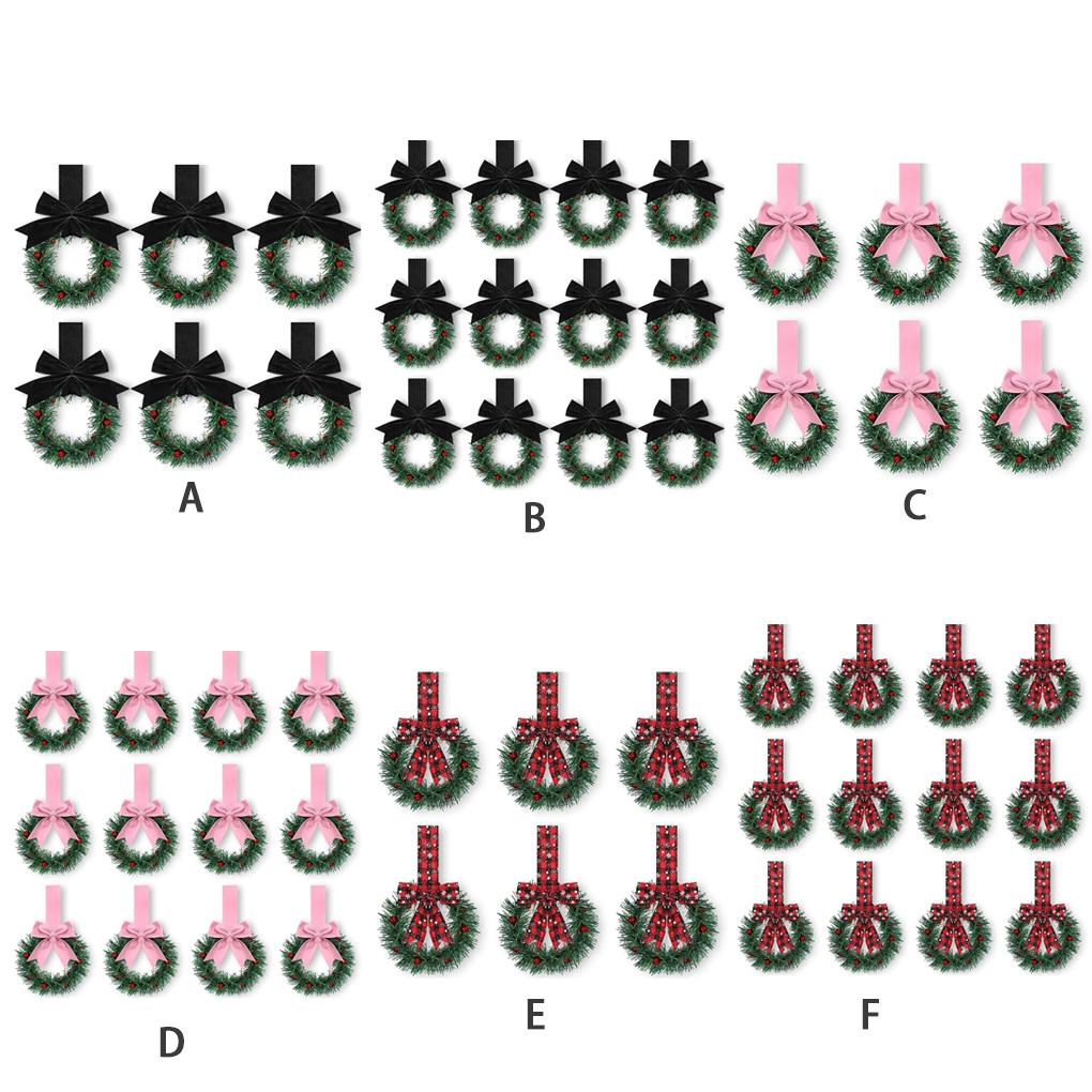12 Pieces Christmas Wreaths, Wave-Style Cabinet With Christmas Small Kitchen For Doors, Windows, Walls, Trees.