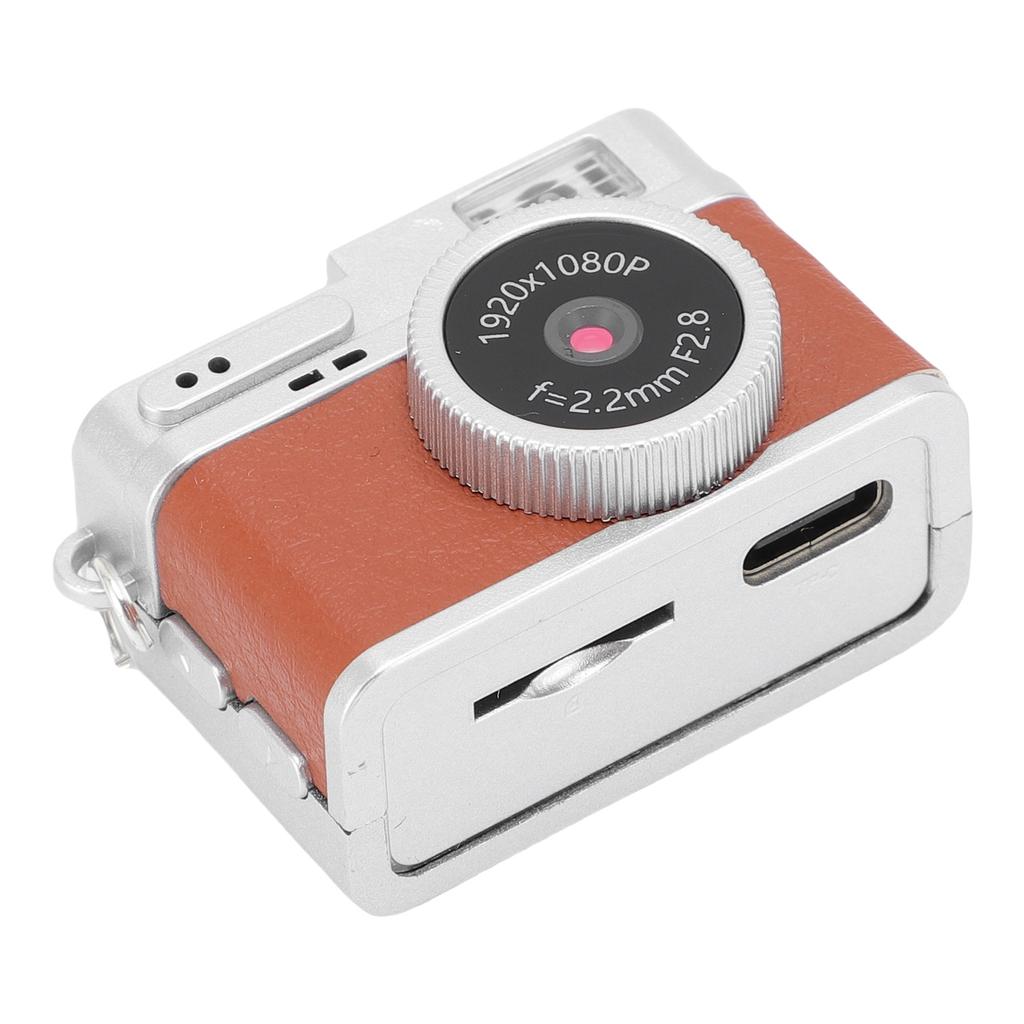 Small Retro Digital Camera 1080P FHD 0.96 Inch Color Screen Keychain Camera with Flash Light 4 Filters for Travel Learning Recordings