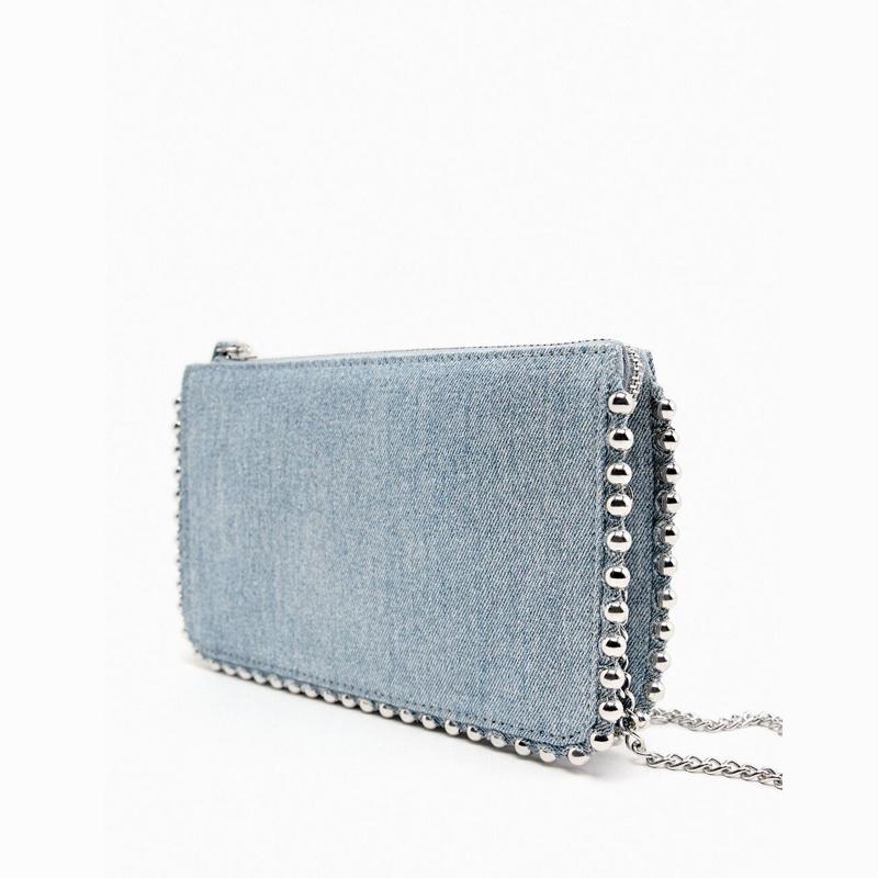 Модные джинсовые сумки с металлической цепочкой — фото 3