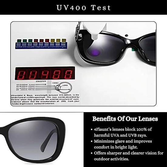 4Flaunt Essntl Series Butterfly Sparkling Crystal Stones Sunglasses For Women | Trending, Stylish & Durable Sunglasses With UV 400 Protection Lenses