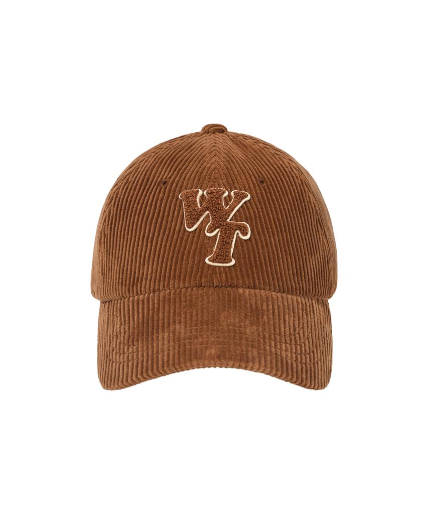 WACKY WILLY Typographic Slim Fit Corduroy Ball Cap Brown