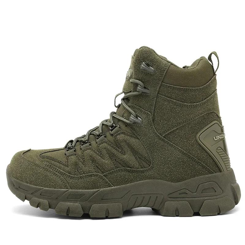 New Men Hunting Hiking Shoes Desert Waterproof Tactical Boots High Quality Ankle Unisex Lace Up Army Boot Brand Climbing Shoes