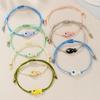 Braccialetti Tessuti a Mano con Pesci Animali in Ceramica per Donne e Uomini con Punti Multicolor Regolabili