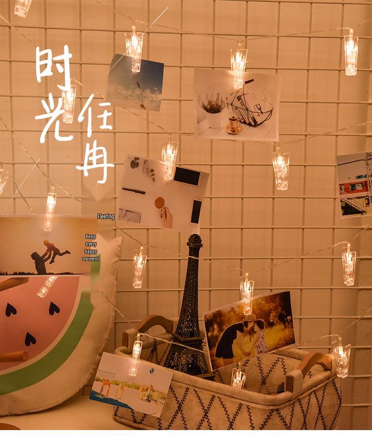 LED Photo Wall Clips Battery & USB String Lights for Holiday & Dorm Decor