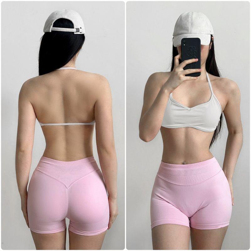 

and American Beauty Back Yoga Vest Women Containing Chest Pad Nude Feel High Elastic Quick-Drying Sports Underwear Fitness Training Hanging Neck Bra White(Quality Edition) S